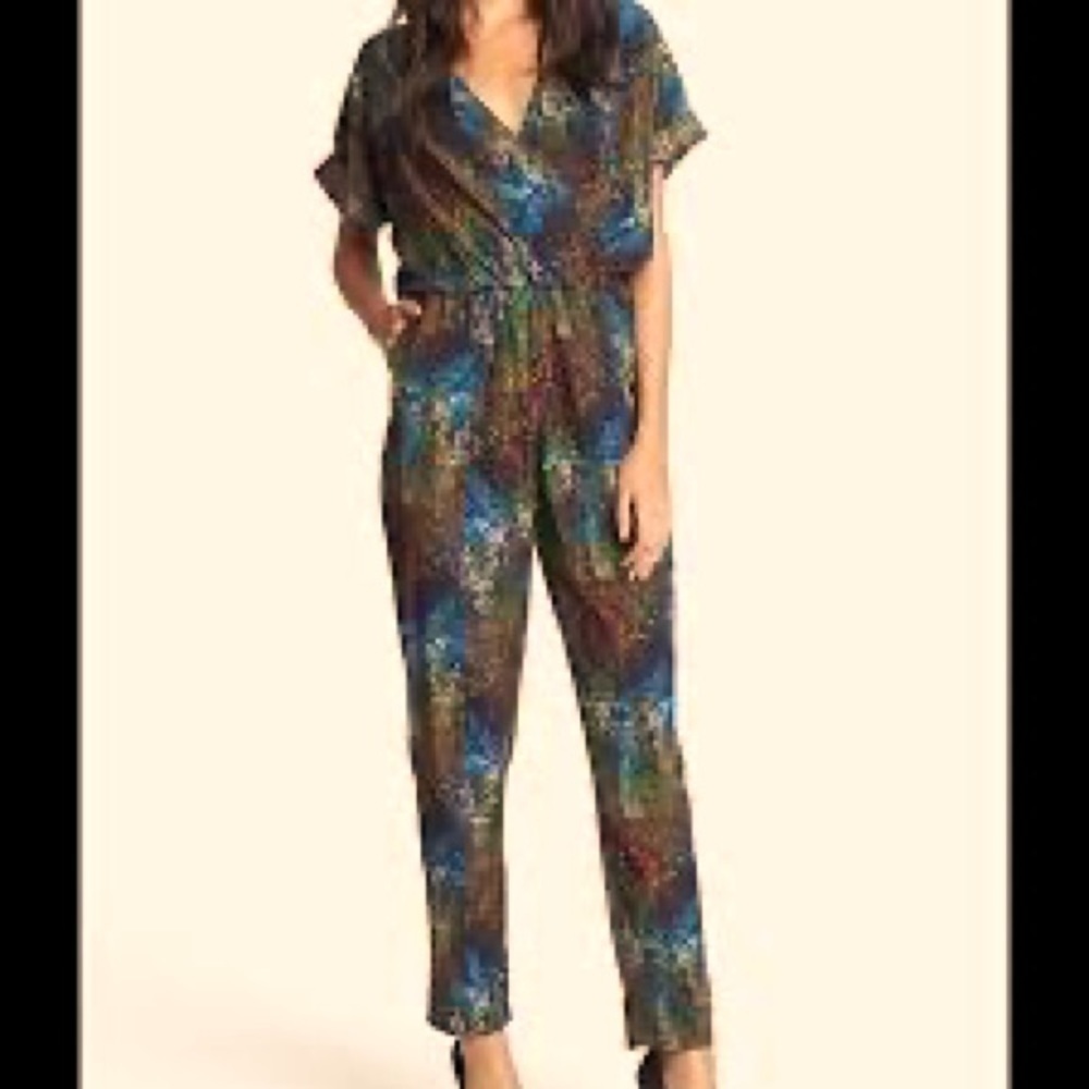 RBL Rory Becca Print Surplice Jumpsuit XS